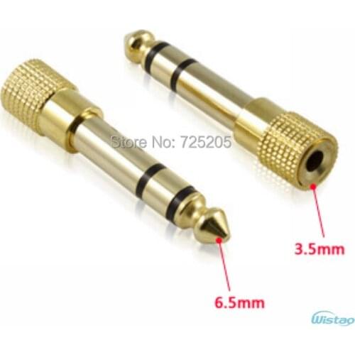 6.5mm male to 3.5mm female Audio Convertor Gold-plated Oxygen-free Copper for DAC Headphone Amplifier HIFI DIY Free Shipping
