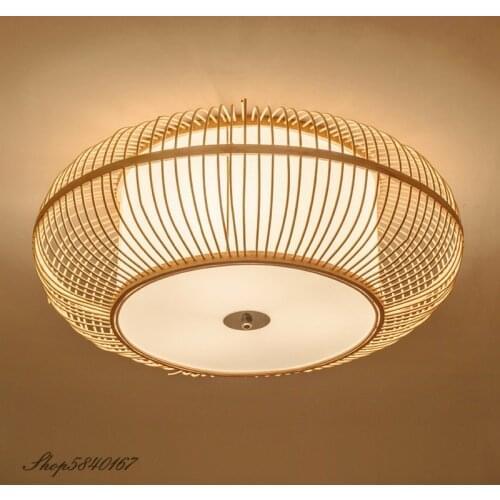 New Chinese Style Bamboo Ceiling Light for Living Room Home Deco Hand Make Hanging Ceiling Lamps Bedroom Lights Kitchen Fixtures