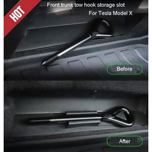Tow Hook Towing Eye Fixed frame For Tesla Model X Front trunk tow hook storage slot
