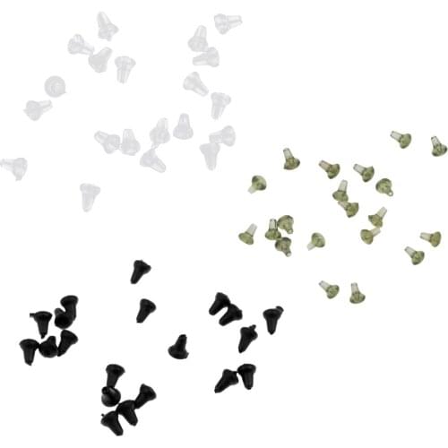 20 Pieces/set Hook Beads Stops Buffer Fishing Accessories for Carp Rigs Ups D-Rigs Green/Brown/Clear