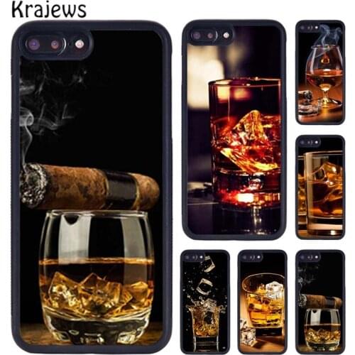 Krajews Cigar Whiskey Ice Drink Phone Case For iPhone X XR XS 11 12 Pro MAX 5 6 6S 7 8 Plus Samsung Galaxy S7edge S8 S9 S10