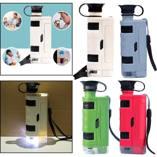 Kids 80X-120X Handheld Microscope with LED Light for Preschool Early Educational Learning Toys