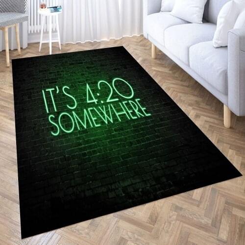 It Is 420 Somewhere Carpet for Living Room 3D Anime Cartoon Rug Gamer Teen Room Bedside Lounge Rug Kids Children Floor Mats