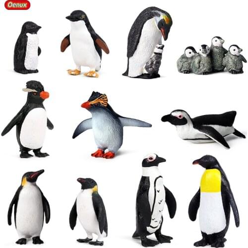 Oenux South Pole Animal Penguins Simulation Animals Penguin Cub Small Size Action Figures Model Figurine PVC Lovely Toy Kid Gift