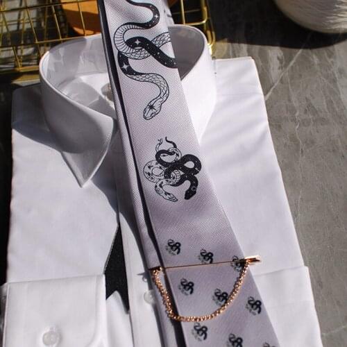 Free Shipping New Male mens original design printed tie female students personality gift necktie Snake Fantasy Wedding tie