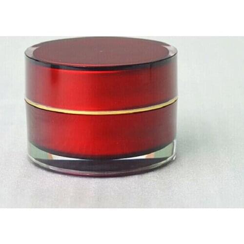 30G red straight round plastic acrylic jar tin pot bottle for day cream/night cream/eye cream/gel/moisturizer essence packing