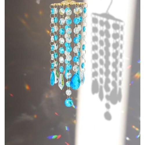 Colorful Wind Chimes Crystal Pendant Home Garden Car Decoration Strand Design Rainbow Chrismas Decoration
