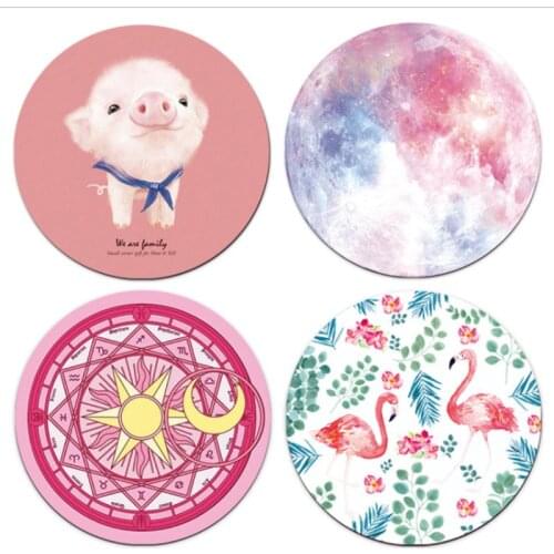Kawaii Cute Cartoon Rabbit Mouse Pads Rubber Round Soft Mouse Mat For Game Computer Desk Mat Pads Non-Slip PC Office MousePad