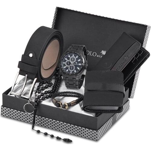 Mens Wrist Watch And Wallet Belt Keychain Bracelet The Boiler Gift Box Dear Dad Husband Special day