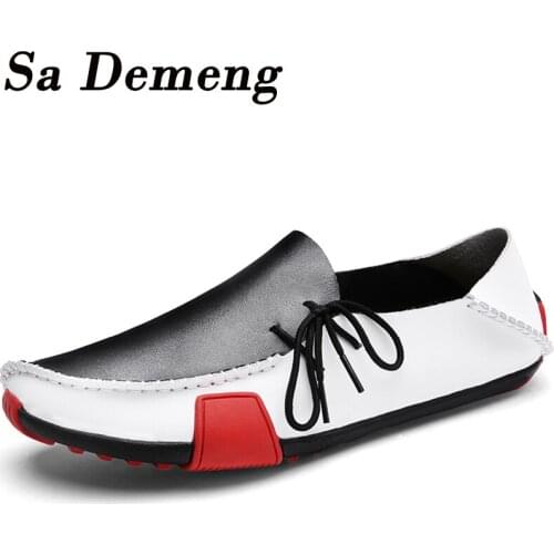 Sa Demeng Flax Solid Color Slip Men Driving Shoes Spring And Autumn New Style Breathable Mens Peas Shoes the British Sneakers