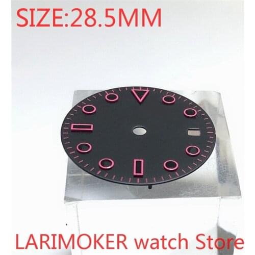 NO bliger LOGO 28.5mm premium luminous pink dial suitable for Miyota-DG-2813-3804 NH35 NH36 ETA2836-2824 automatic movement