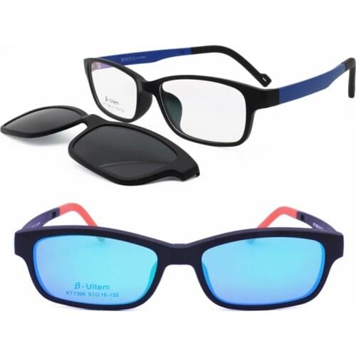 Original design 1306 ULTEM unique prescription glasses with megnatic clipping on polarized lenses handy eyewear for teenagers