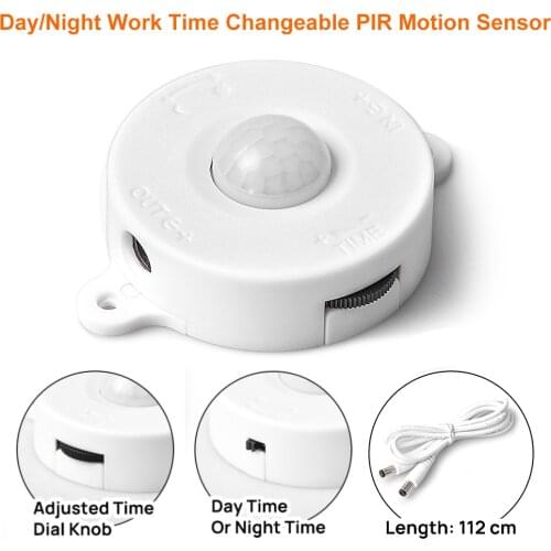 White Color PIR Motion Sensor Switch For Bedroom DC12V 24V 6A For Led Strip Light Adjustable