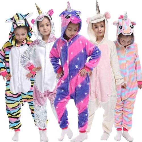Kigurumi Pajamas For Children Girls Unicorn Anime Panda Onesie Baby Costume Boys Sleepwear Jumpsuit Licorne Winter Pyjamas Kids