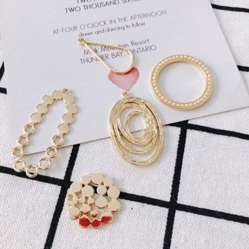 KC Gold Plated Earring Accessories Metal Charms Pendant Eardrop Components Necklace Diy Making Material Jewelry Finding2pcs
