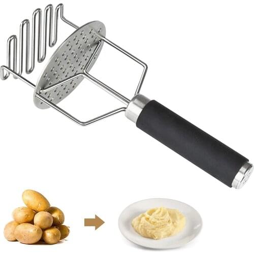 Stainless Steel Wave Shape Potato Masher Cutter Tool Kitchen Gadget Tools Sweet Potato Masher