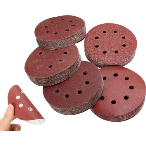 100Pcs Sander Disc 60/80/100/120/240 Grit Sandpaper Sheet Hook Loop Sanding Disc Sanding Disk for Sandpaper Grinding Disc