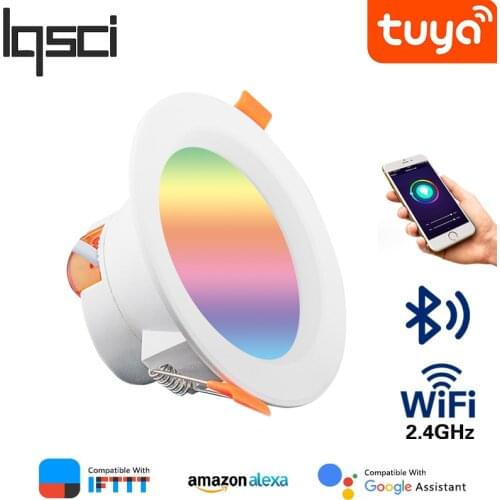 LED Smart Downlight Indoor Light Spotlight WiFi Tuya Bluetooth Control 5W 7W 9W 15W RGB AC 110-220V Ceiling Light Decoration