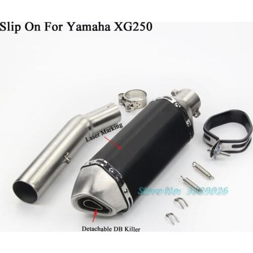 XG250 Slip On For Yamaha Tricker XG 250 Motorcycle Modified Exhaust Muffler Escape Set with Middle Link Pipe Adapter Connect