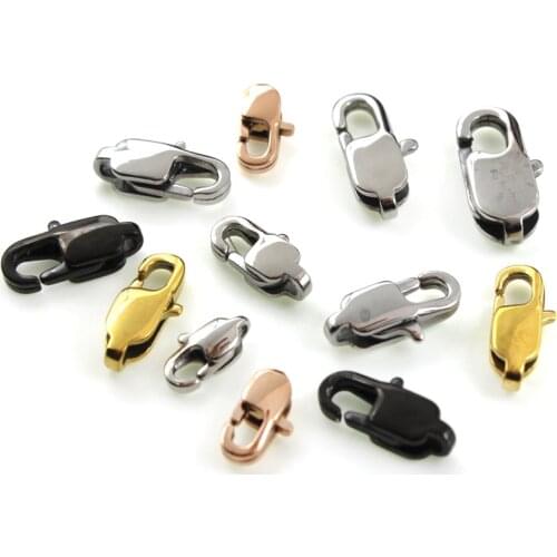 10pcs/lot Stainless Steel Lobster Clasp Hooks End Clasps Connectors for Necklace Bracelet Chain DIY Jewelry Making Findings