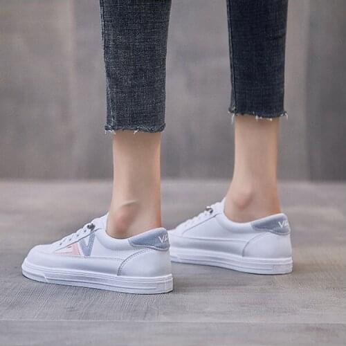 Womens Shoes 2021 Non Slip Flat Vulcanize Shoes Women Casual White Shoes Women Platform Lace Up Running Shoes Zapatos De Mujer