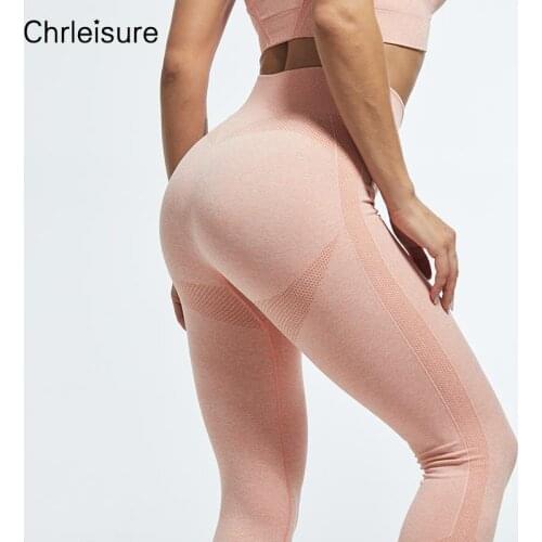 CHRLEISURE Women Legging for Fitness Seamless Push Up Stretch Legging High Waist Leggings Bubble Butt Workout Gym Women Legging
