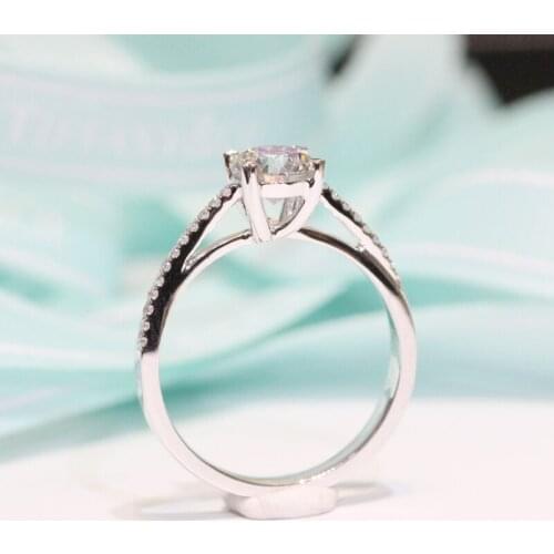 Diamonds Ring Solid 14K White Gold Fine Jewelry 0.3ct SI2 G Natural Diamonds Engagement Wedding Ring for Women