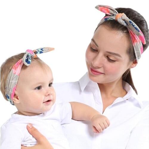 2pcs Women Kids Baby Girl Elastic Knotted Turban Hair Band Headband Headwear Hair Accessories BowKnot Photo props