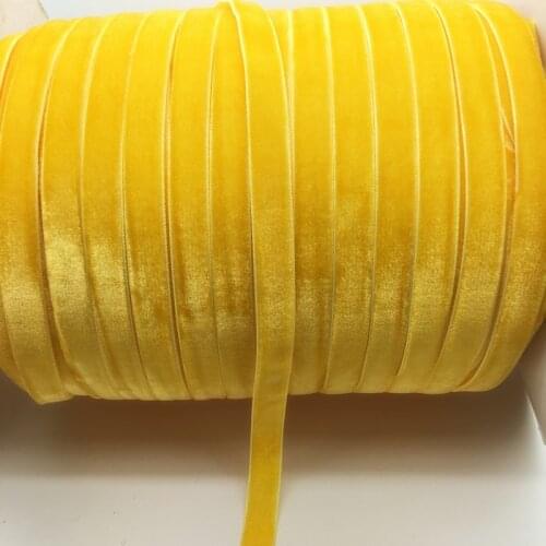 5 Yards 3/8 "10mm Yellow Velvet Ribbon Headband Clips Bow Wedding Decoration