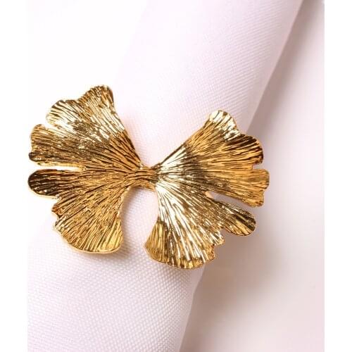 6pcs Wedding ginkgo leaf napkin buckle leaf napkin ring butterfly napkin ring paper napkin ring