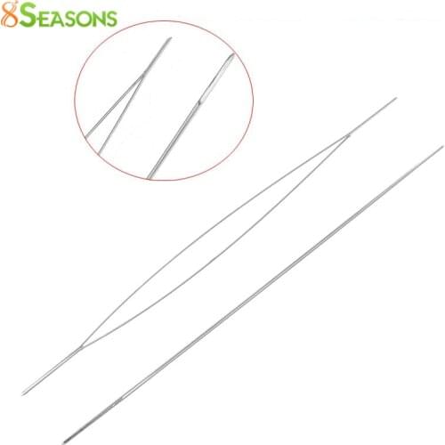 8SEASONS Beading Needles Threading String/Cord Jewelry Tool Silver Color Color 5.7cm,5PCs (B31559)