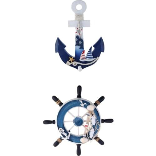 9" Rudder + Nautical Anchor Door Wall ing Ship Starfish Decor Hat Hook