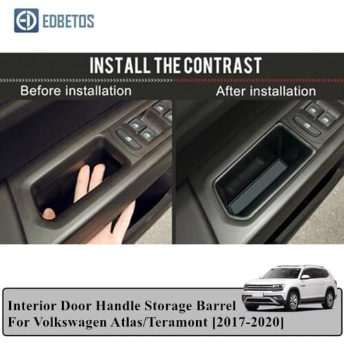 Atlas Teramont 2017 2018 2019 2020 Interior Door Handle Storage Barrel For Volkswagen VW Atlas Teramont Plastic Storage Box