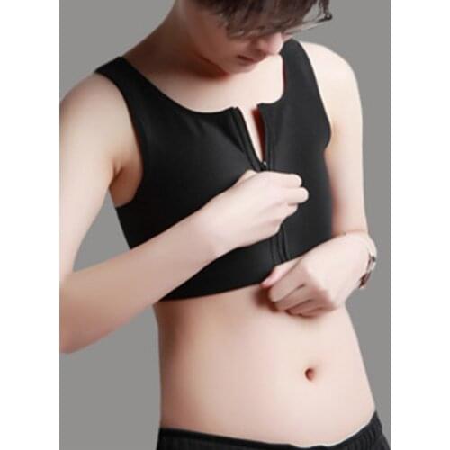 Chest Binder Les Lesbian Casual Breathable Buckle Short Chest Breast Binder Tank Vest Zip Tops Tomboy Bra Intimates Plus Size