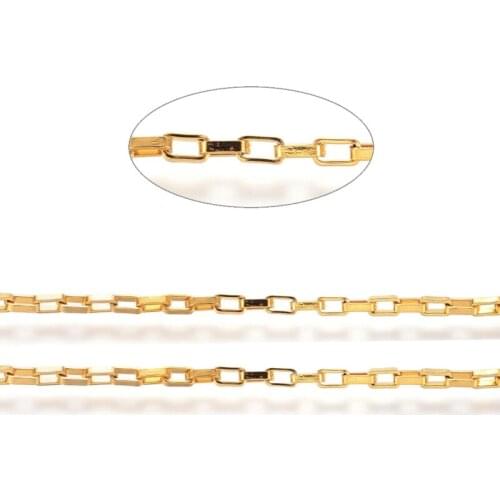 10m/roll 304 Stainless Steel Venetian Chains Box Chains Unwelded Rectangle for Jewelry Making DIY Bracelet Necklace 3x1.8x0.8mm