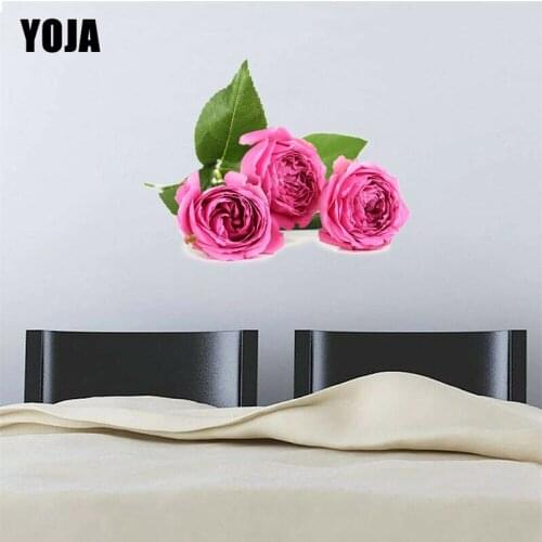 YOJA 45×35.9CM Fresh Rose Fashion Living Room Wall Decor Waterproof Stickers Home Accessories 8WS0295