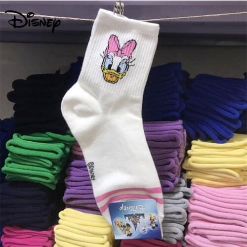 Disney cartoon tube female socks Donald Duck Mickey parallel bars cotton socks