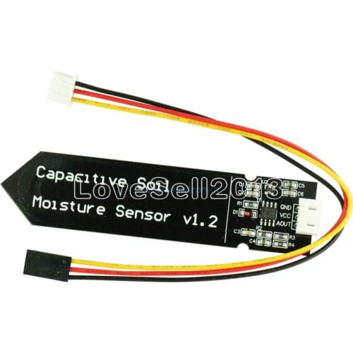 Capacitive Soil Moisture Sensor Module Not Easy to Corrode Wide Voltage Wire 3.3~5.5V Corrosion Resistant W/ Gravity for Arduino