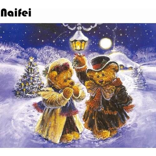 Photo Custom!5D DIY Diamond Painting! Cartoon Snow Bears picture Diamond mosaic Full square/round Diamond Rhinestone Embroidery