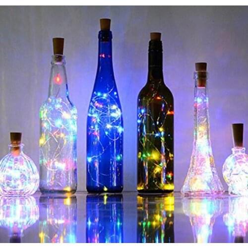 HiMISS 1M 10LEDs String Copper LED Waterproof Silver Wire Bottle Stopper String Light Not Including Battery