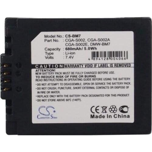 CameronSino for PANASONIC DMC-FZ10 DMC-FZ10EB DMC-FZ10GN DMC-FZ15 DMC-FZ15K DMC-FZ15P DMC-FZ1A DMC-FZ1A-K battery