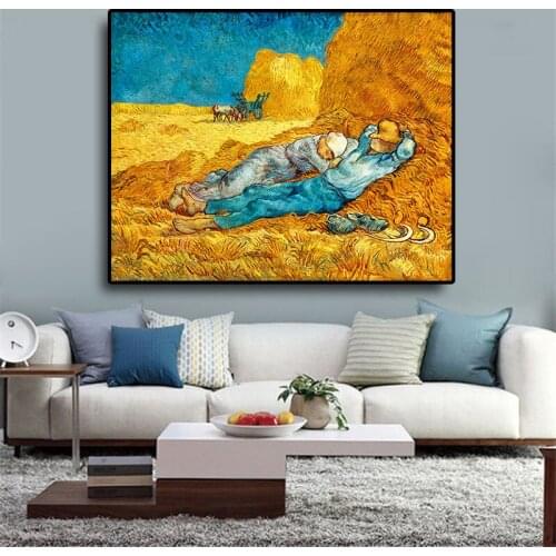 Vincent Van Gogh Rest From Work Oil Painting on Canvas Posters and Prints Scandinavian Canvas Art Wall Picture for Living Room
