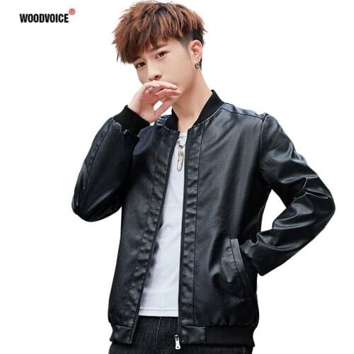New Men Jacket Leather Coats Men Autumn Slim Fit Windproof Warm Overcoat PU Tops Outwear Streetwear Pocket Design ropa hombre