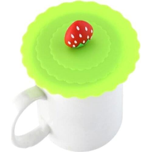 Cute Silicone Anti-dust Bowl Cover Fruits Adorn Water Drinking Cup Lid Cup Seals Glass Mugs Cap Diameter Kitchen Bar Supplies