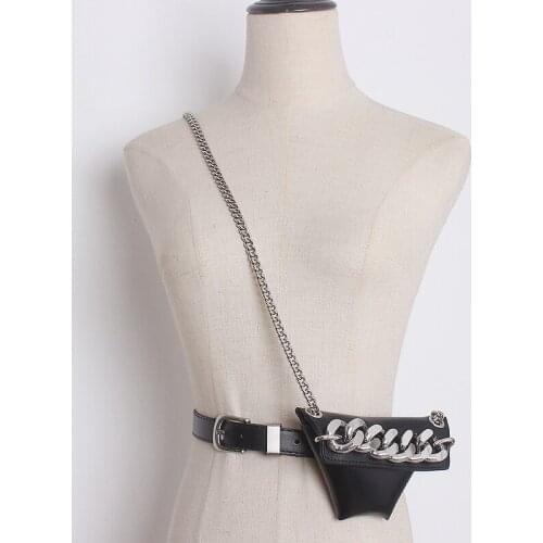 Fashion Waist Pack Chain Luxury Designer Fanny Pack Small Black White Women Phone Pouch Punk Belt Bag Purse Accessories