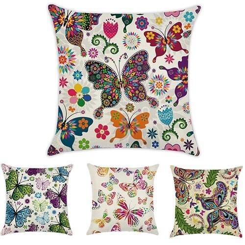 Fashion Butterfly Flower Sofa Car Throw Pillow Case Cushion Cover Home Decor