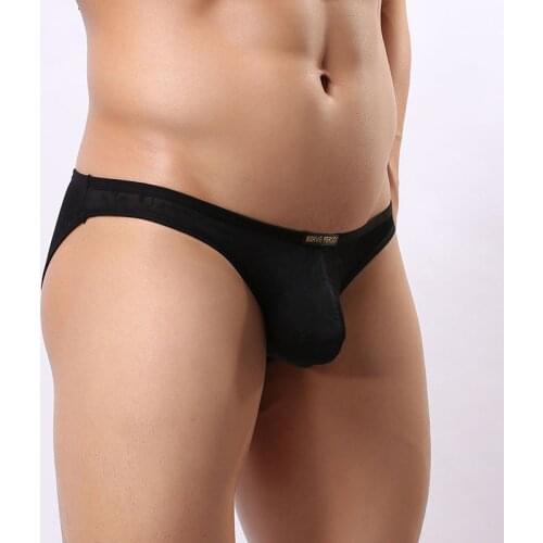 BRAVE PERSON Mens Briefs Black Sexy Lace Transparent Underwear Men Bikini Gay Underwear Briefs Men Jacquard Soft Slip Fabric