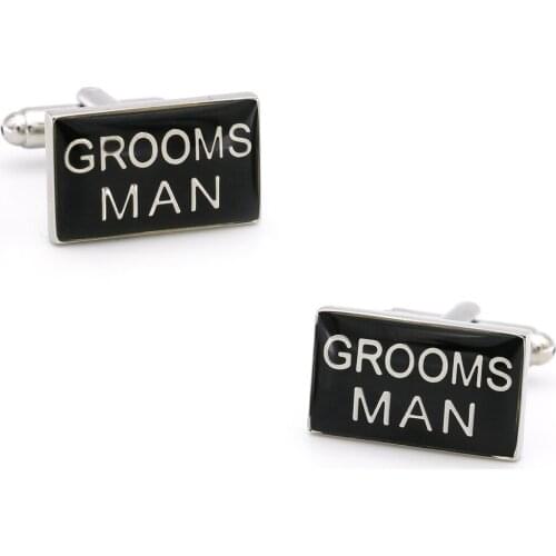Grooms Man Cufflinks For Men Wedding Design Quality Brass Material Black Color Cuff Links Wholesale&retail