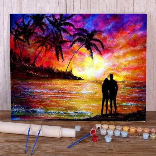 Natural Scenery Romance Coloring By Numbers Painting Complete Kit Acrylic Paints 40*50 Boards By Numbers New Wholesale