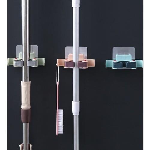 Wall Mounted Mop Hanger Organizer Holder Brush Broom Storage Rack Housekeeper Accessory Hanging Pipe Hooks Tool